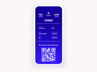 Daily UI Challenge #024 - Boarding Pass app challenge daily daily ui 024 dailyui design flight illustration mobile pass