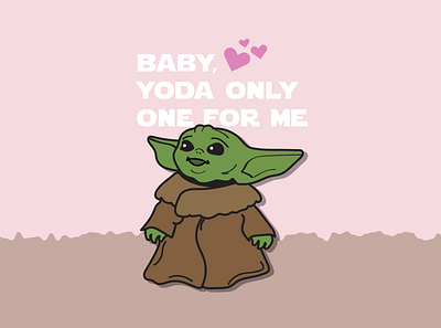 A great Valentine's Day, you will have. baby yoda branding design digital illustration drawing illustration pop culture yoda