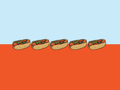 Chicago dog barbeque chicago digital illustration drawing food grill hot dog illustration memorial day