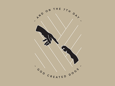 And on the 7th day... design dogs god hand illustration paw