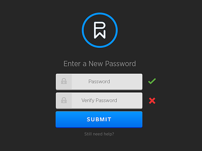 New Password form login password portal submit web