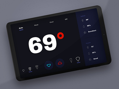 Smart Thermostat Interface mobile production smart thermostat smarthome tablet touchscreen ui ui design uiux