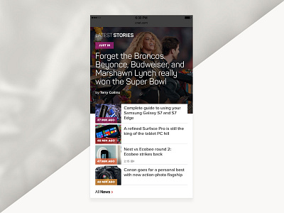 CNET News design mobile news product ui ux