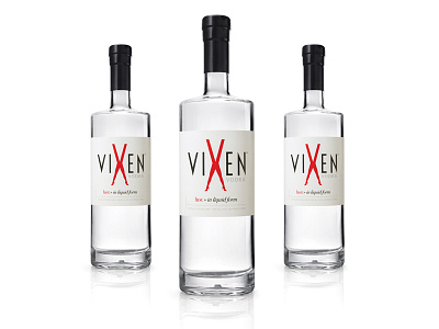 Vixen Vodka Bottle bottle branding design graphic logo packaging