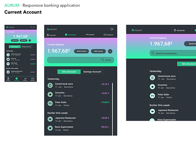 Responsive banking app - ui design