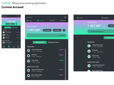 Responsive banking app - ui design