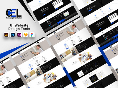 Remodeling & Constructions Landing Page Design design graphic design logo typography ui ux vector