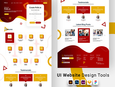 Polls Landing Page Design branding graphic design typography ui ux