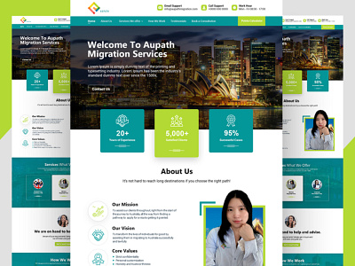 Website Design for Aupath Immigration graphic design logo ui