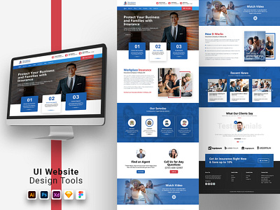 Work Place insurance home page branding graphic design logo ui