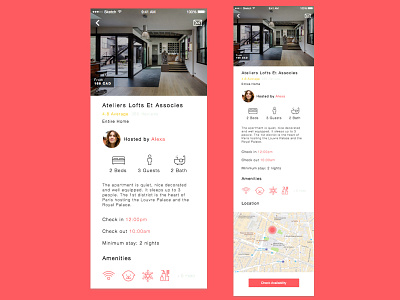 Airbnb Redesign: Content Details Screen airbnb collection flat gradient helvetica icons ios map
