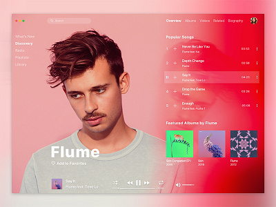 Apple Music Redesign / Flume album apple artist flume itunes mac os music player song spotify tidal