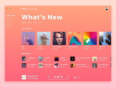 Apple Music Redesign / What's New album apple artist audio itunes mac os music player song spotify tidal