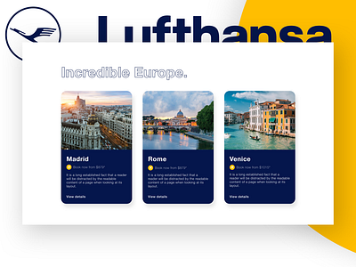 Lufthansa: Explore Concept airlines branding cards concept desktop europe flights layout lufthansa travel web