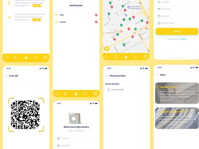 My Laundry App app design illustration ui ux