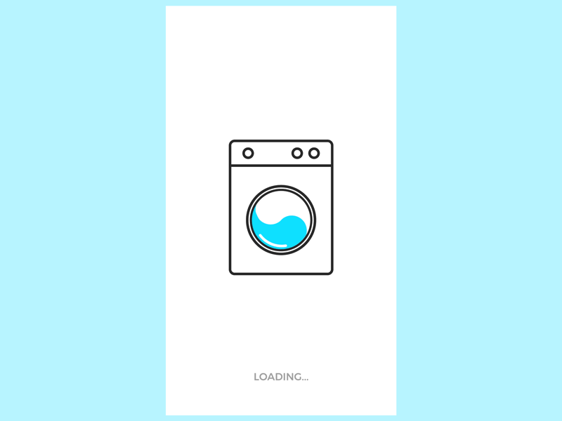 Laundry Loading Screen animation illustration machine motion