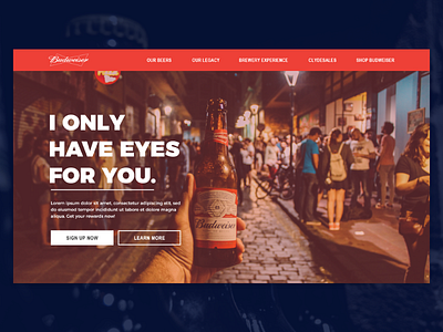 Landing Page app beer button daily ui design interaction landing page red ui ux web
