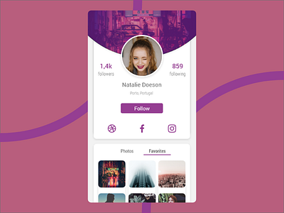 User Profile app button daily ui design details icon interface photography profile purple ui ux