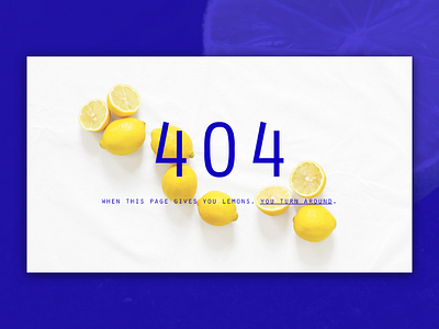 404 Page 404 blue browser daily ui design interaction lemon page ui ux web yellow