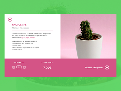 E-Commerce Item app button checkout daily ui design green interaction pink plant store ui ux