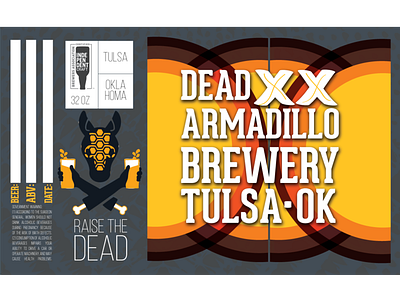 Dead Armadillo Crowler Label branding brewery design illustration