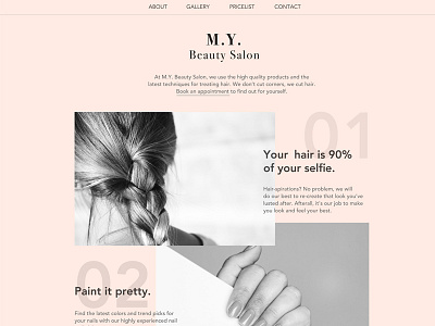 Minimalist Beauty Salon Website beauty salon clean hair minimal nails pink web design website