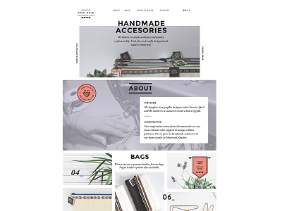 April Gold Bags april gold bags clean cute etsy handmade minimal web design website