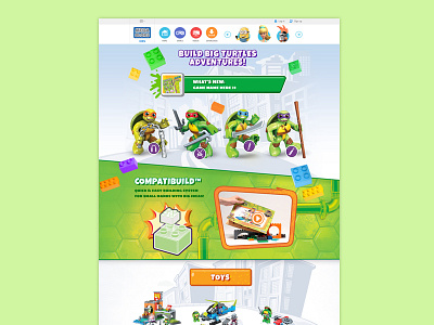 TMNT Construction Toys Website kid friendly kids website responsive teenage mutant ninja turtles tmnt toys websites web design web layout website