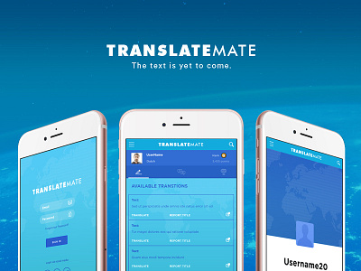 Translatemate UI app design blue blue and white mobile mobile design user interface web app
