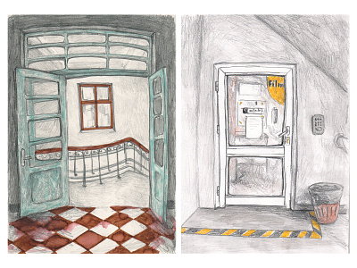 Door #2 and #3 editorial illustration illustration traditional illustration