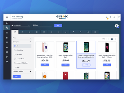 Gift&Go - CMS / Dashboard amazon amazon business cms dashboad design gifting loyalty stores technology platform ui ux