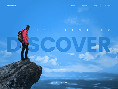 Discover design flat landing page travel typography ui ui design web website