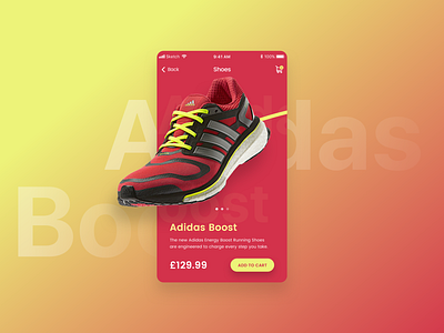 Shoe App Product Page app app concept design gradient color ios ios app design ios application product product card shoe shoes ui ui ux design ui desgin