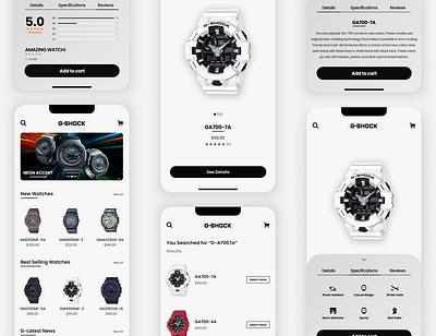G-Shock e commerce Mobile App Design Face-lift 🤙 app design app ui design e commerce e commerce app figma mobile design product design ui ux