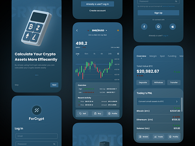 "ForCrypt" Crypto Platform Mobile App Design