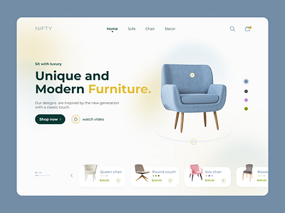 NIFTY (Furniture) abovefold banner branding cool creative design figma furniture graphic design graphics hero section home homepage shopping ui ui ux ux