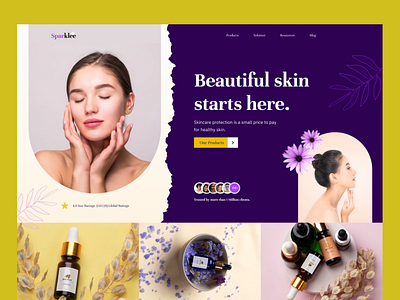 Sparklee - Skin Care banner beauty creative design home homepage skincare ui web design