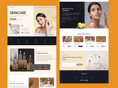 Skintime - skincare website above the fold banner basic beauty creative design home homepage landing page minimal simple skincare ui