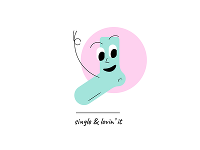 Sock life cartoon character design emotion funny graphic design humour illustration love ok okay single socks vector