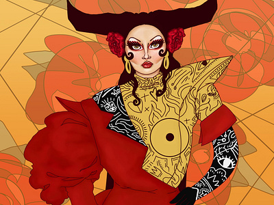 RPDR UK's Choriza May (Adobe Sketchbook) design illustration