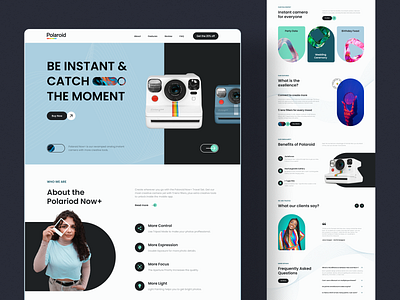 📸 Landing Page for Polaroid abstract abstract line black blue camera design graphic design landing landing page landing structure polaroid polaroid landing polaroid landing page typography ui ux