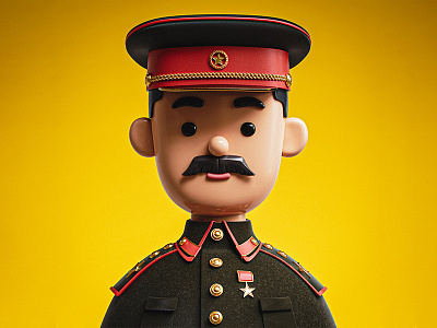 Joseph Stalin 3D Avatar 3d avatar avatic blender crypto design dictator face head illustration logo nft russia stalin ui wordwar