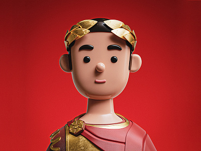 Julius Caesar 3D Avatar 3d avatar avatic blender caesar crypto design emperor face head illustration julius nft roman