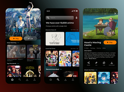 Anime Streaming App | Concept anime anime streaming app app design disney hbo movie app movies netflix steaming app streaming platform ui ui concept ux design