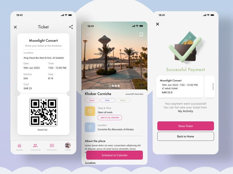 مَشينا Outdoor activity app by Jumana AlShehri on Dribbble