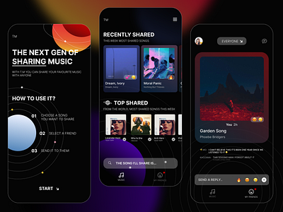 MUSIC SHARING APP | UI practice design by Jumana Shehri on Dribbble