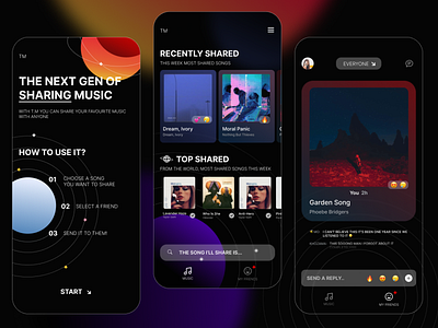 MUSIC SHARING APP | UI practice design application application design locket music sharing share songs streaming app ui