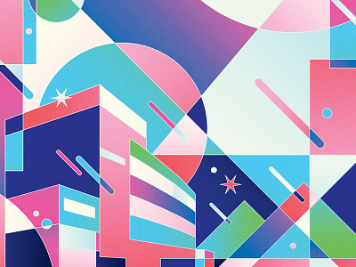 Paru Cinema colorful design geometry illustration pink