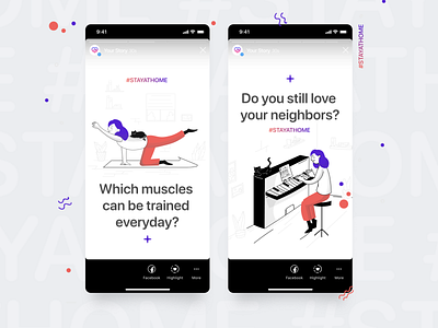 Instagram Stories Template for Profile "Stay at Home"