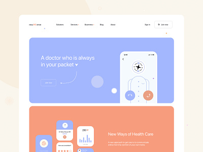 Medical Landing Page — Mobile App & Apple Watch app app apple apple watch branding design elements health healthcare illustration interface landingpage medical mobile telemedicine therapist therapy ui watch